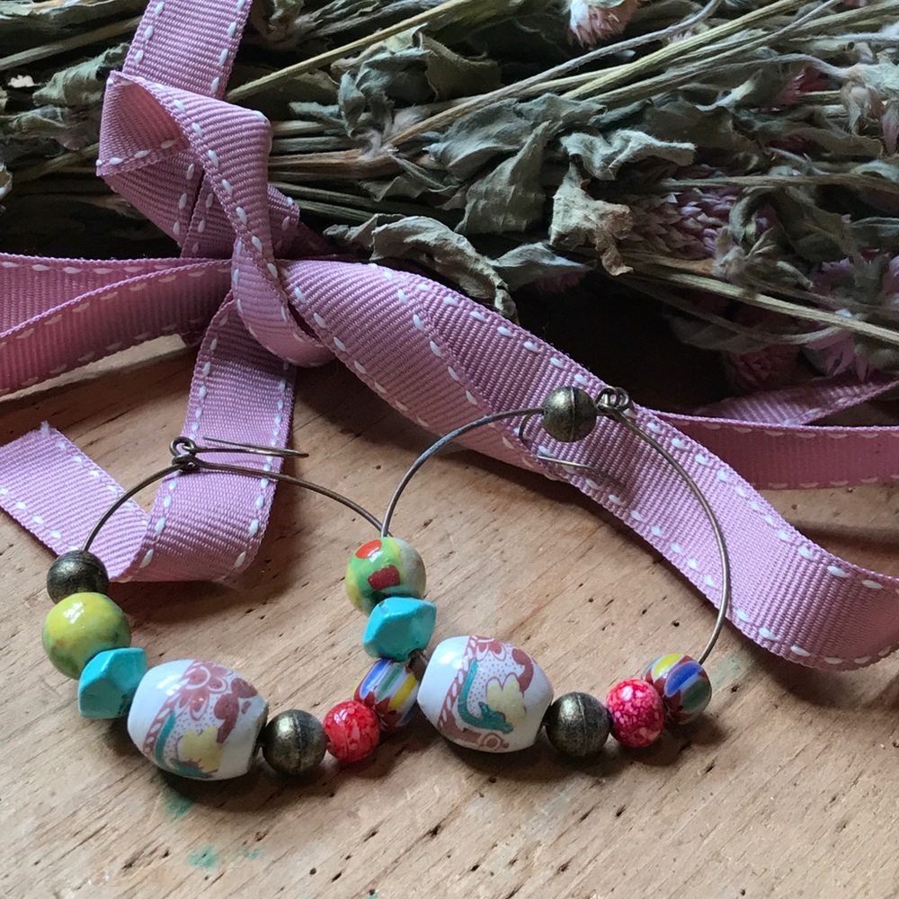 Colorful bead earrings
